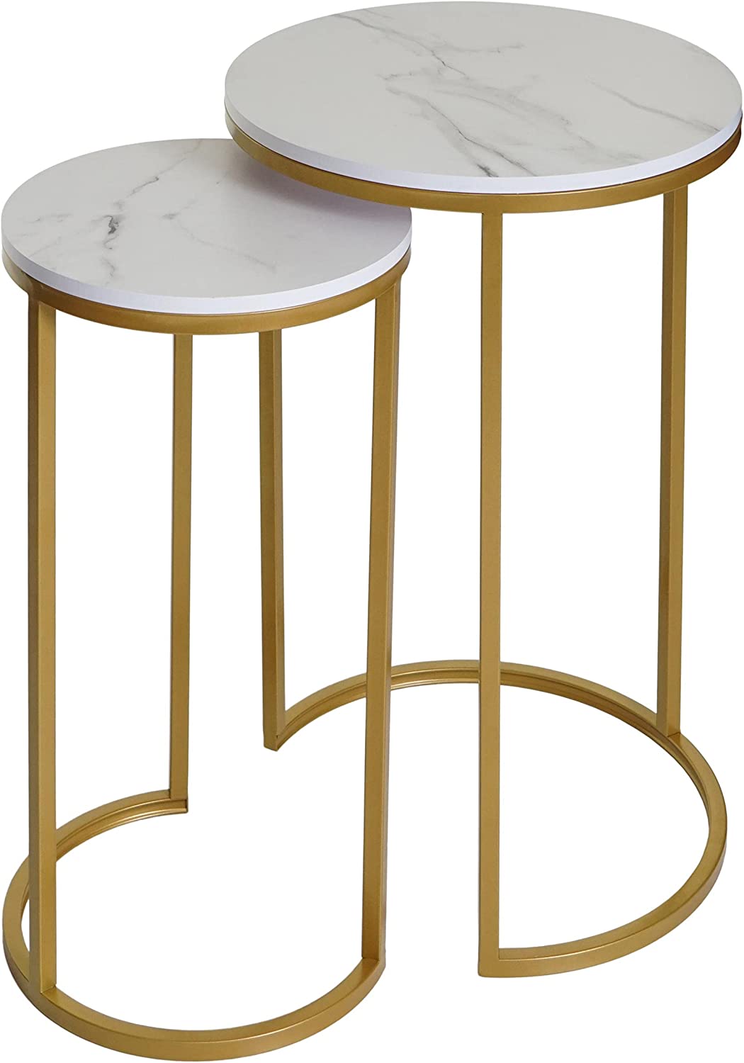 Décoshop26 - Ensemble De 2 Tables D'Appoint Aspect Support Plante Bouts