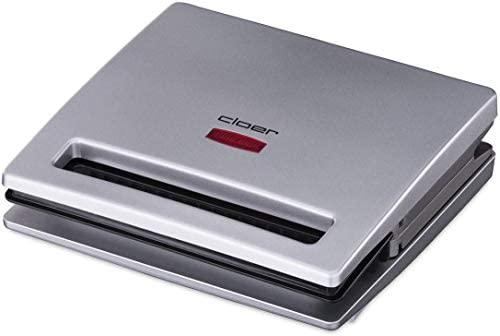Cloer 6219 Tostiera Per Sandwich/tramezzini, 900 W, Per 4 Tramezzini Alla Volta, Spia Di Controllo, Rivestimento Antiaderente, Color Argento