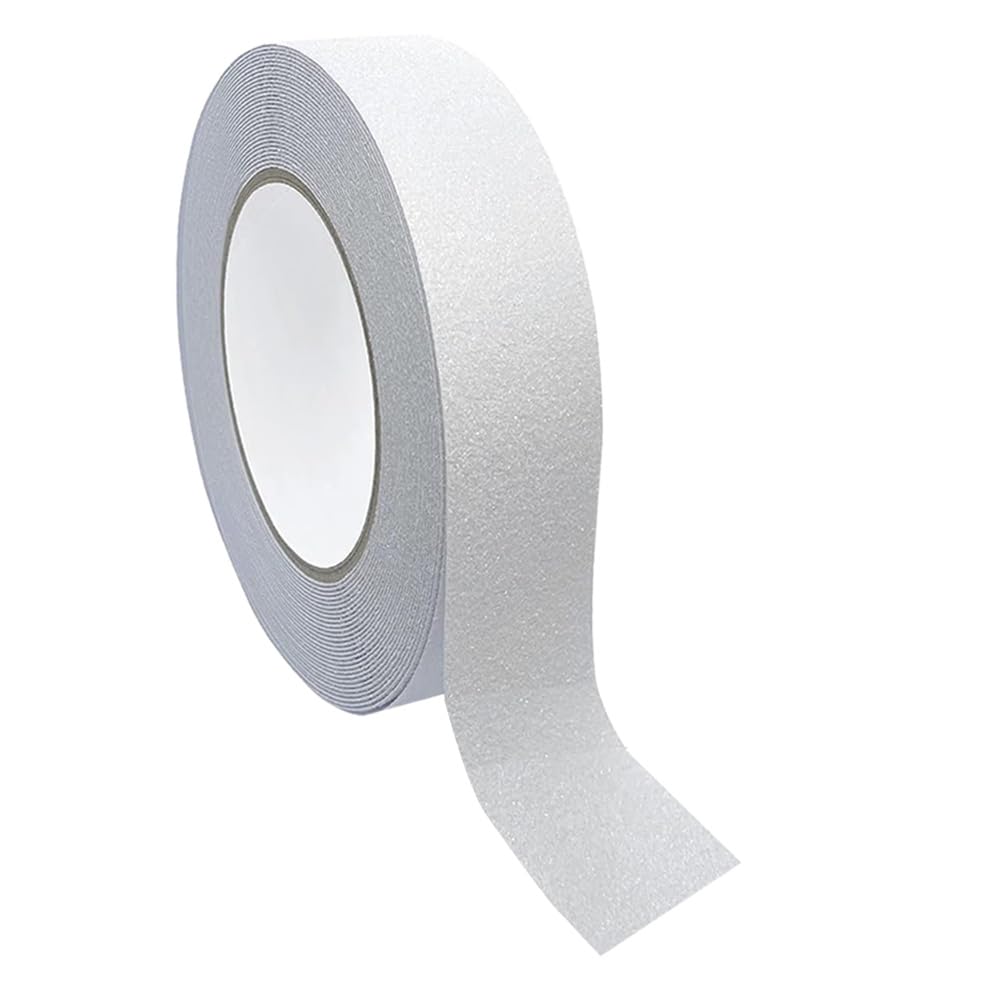Ruban antidérapant transparent 10 m x 2,5 cm, auto-adhésif intérieur et extérieur, 1 rouleau
