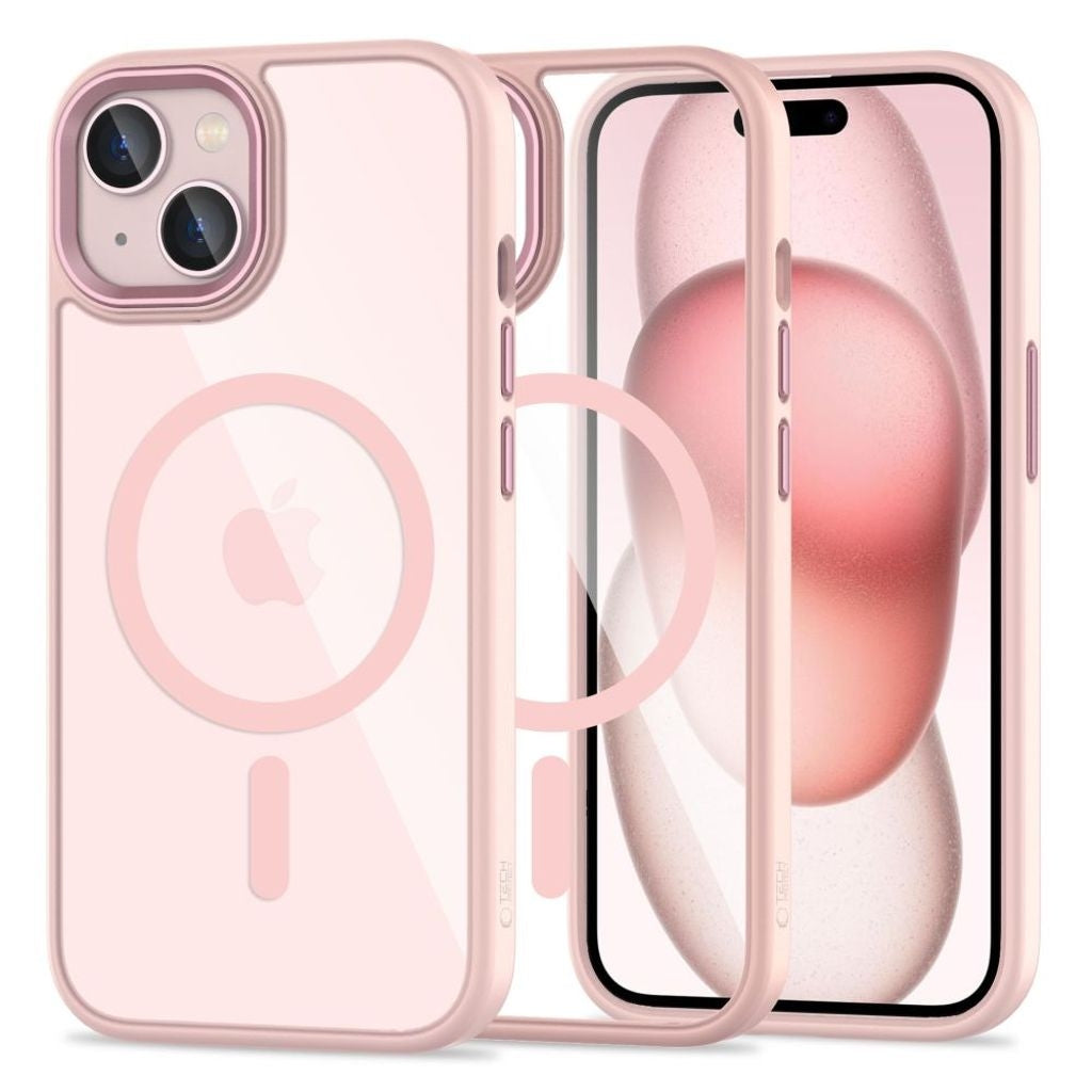 Tech-Protect MagMat (Apple iPhone 15), Smartphone Hülle, Pink, Transparent - Bild 3
