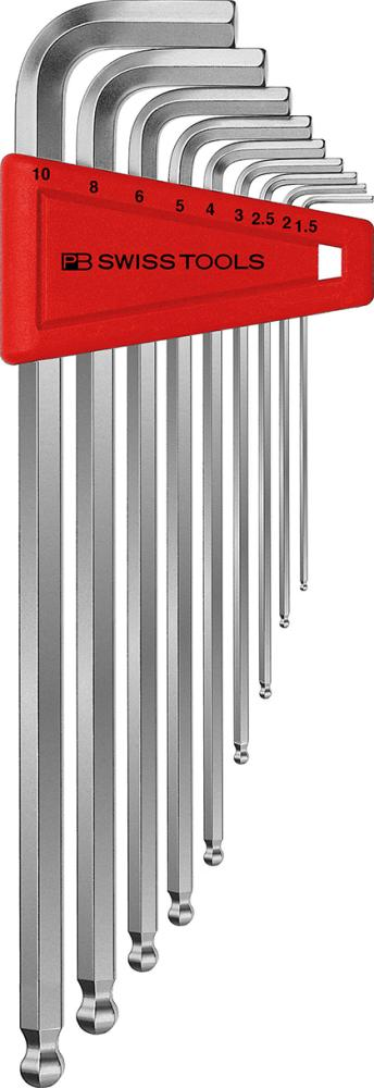 Pb Swiss Tools Winkelschraubendreher- Satz Im Kunststoffhalter 9-Teilig 1,5-10Mm Lang Kugelkopf