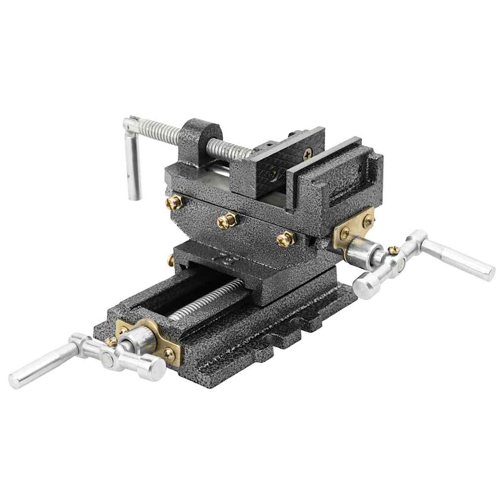 Étau de perçage à glissière transversale en fonte, mâchoires 80 mm, ouverture 70 mm