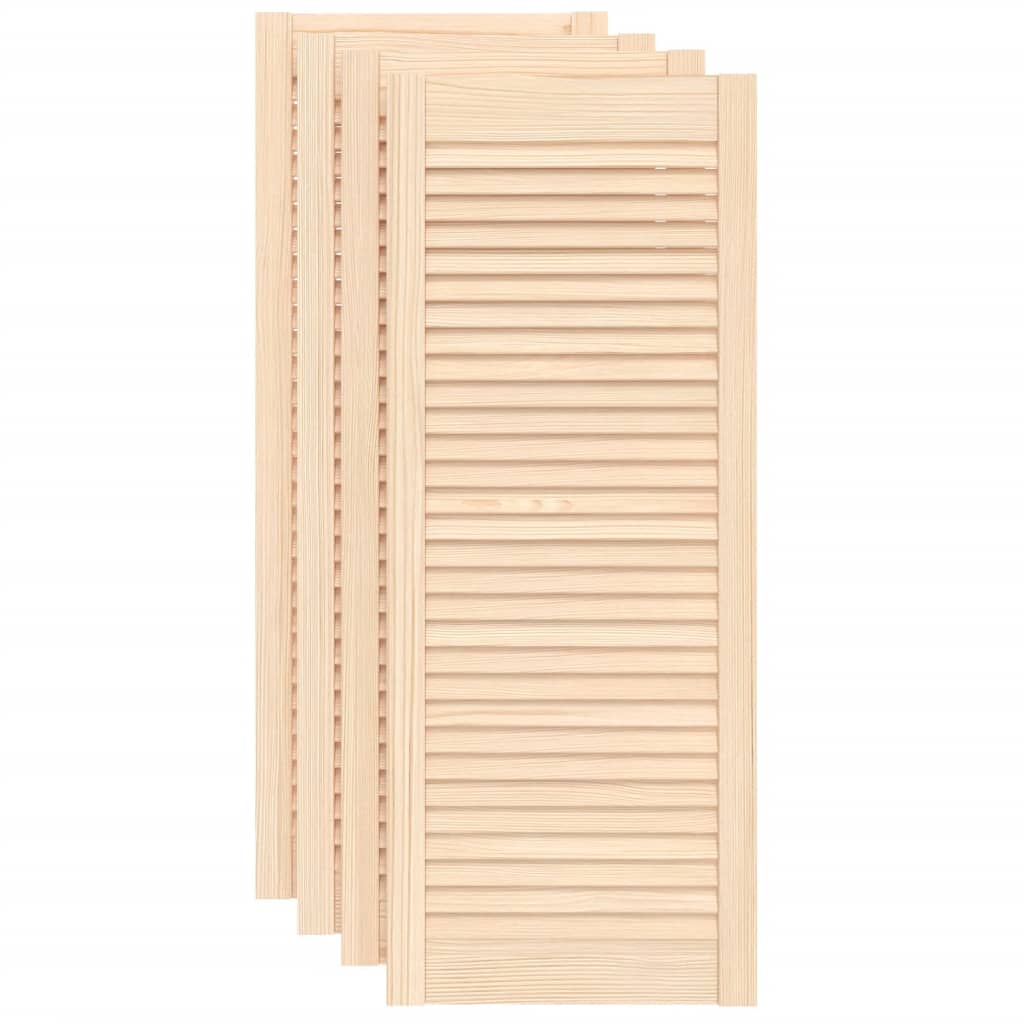 Cabinet Doors Louvred Design 4 Pcs 99.3x39.4 Cm Solid Wood Pine Vidaxl