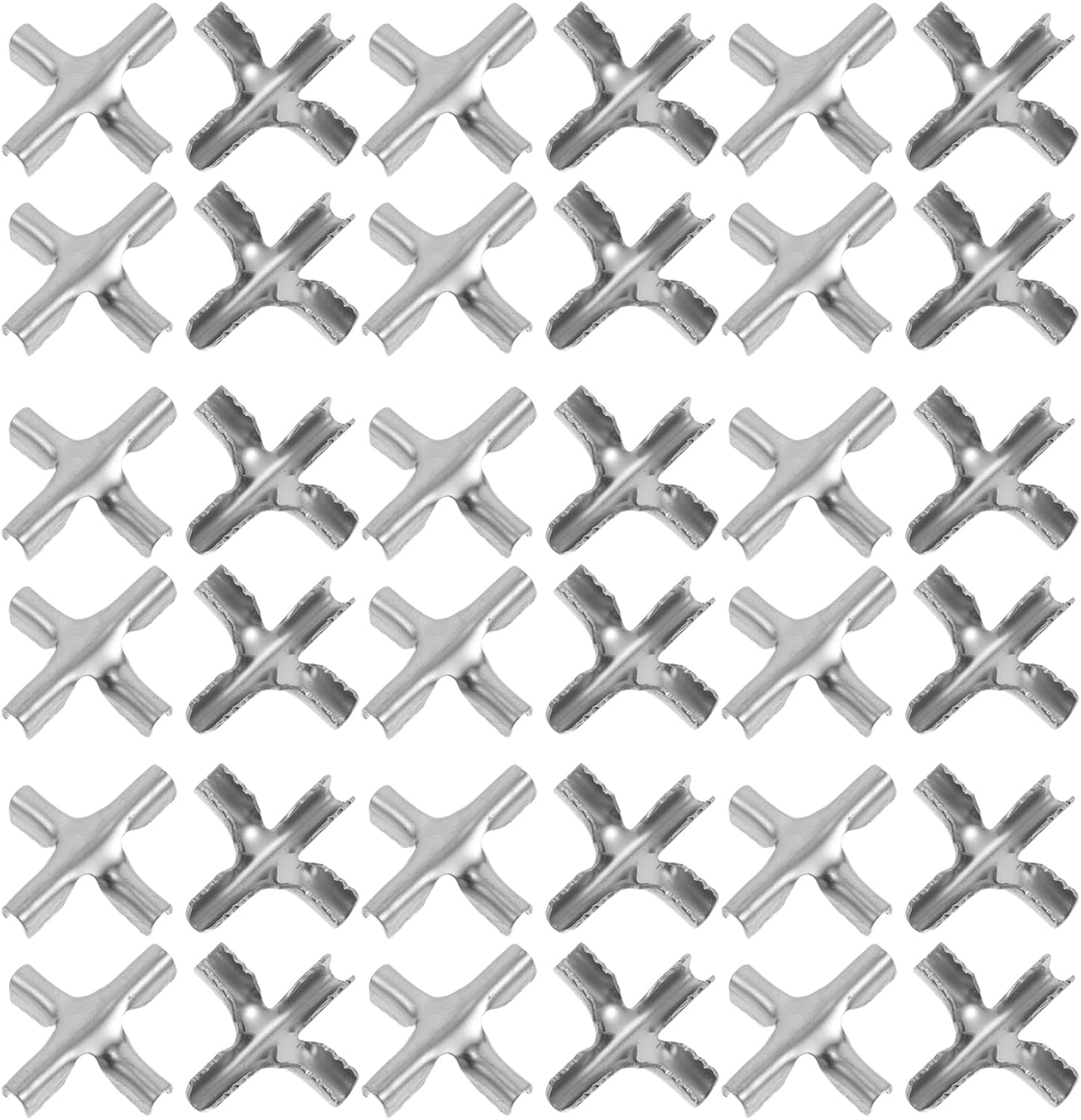 Boucle en croix pour câble acier 2,0 mm, clip de sécurité filet, argenté, lot de 2
