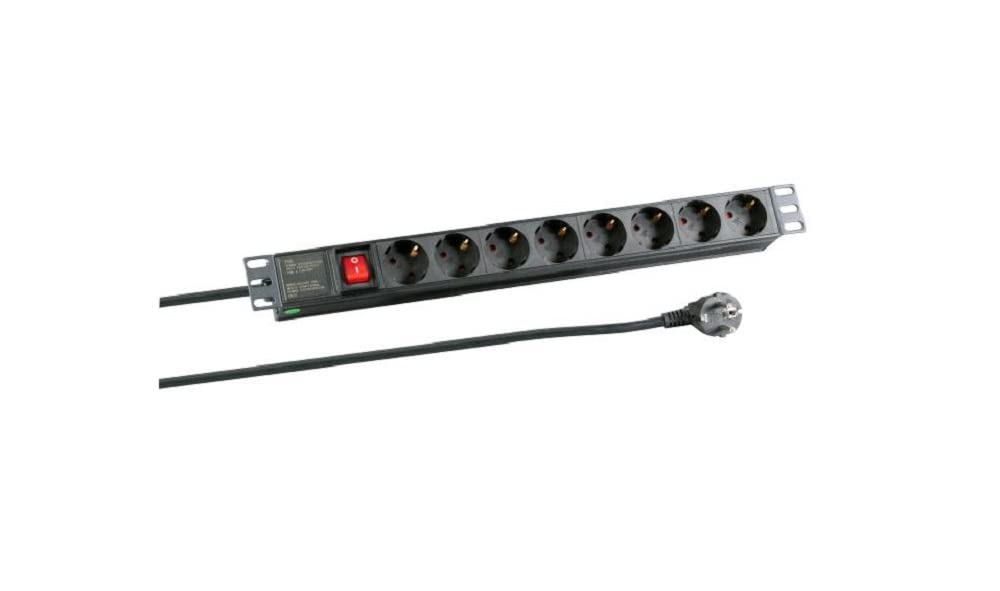 EFB-Elektronik 19nn 1HE Steckdosenleiste 8 x CEE 7/3 mit Schalter im Aluprofil, grau Hersteller: EFB Elektronik (EK631DE.2GR)