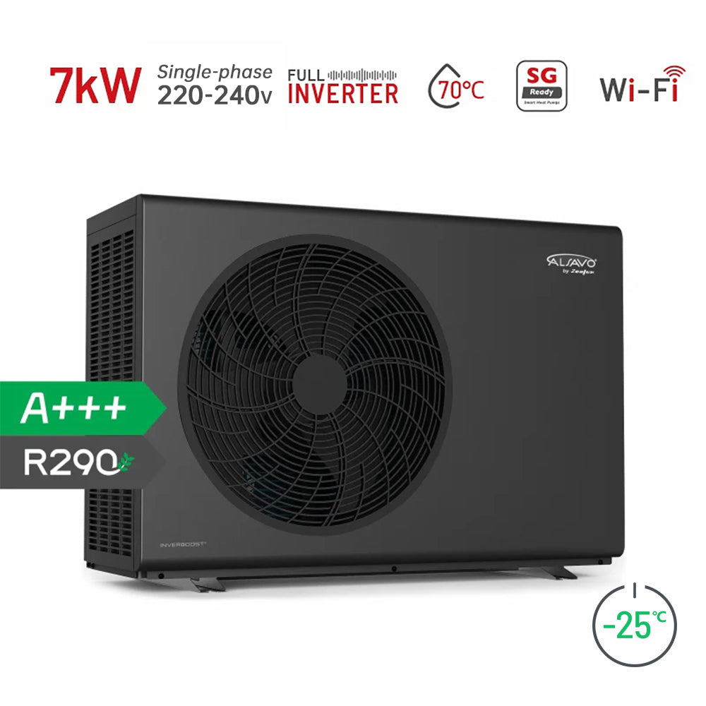 Pompa Di Calore Aria-acqua Monoblocco Alsavo R290 7 Kw - Monofase 220-240v/50hz/1ph - Inverboost Multifunzionale / Acqua Calda ALSAVO