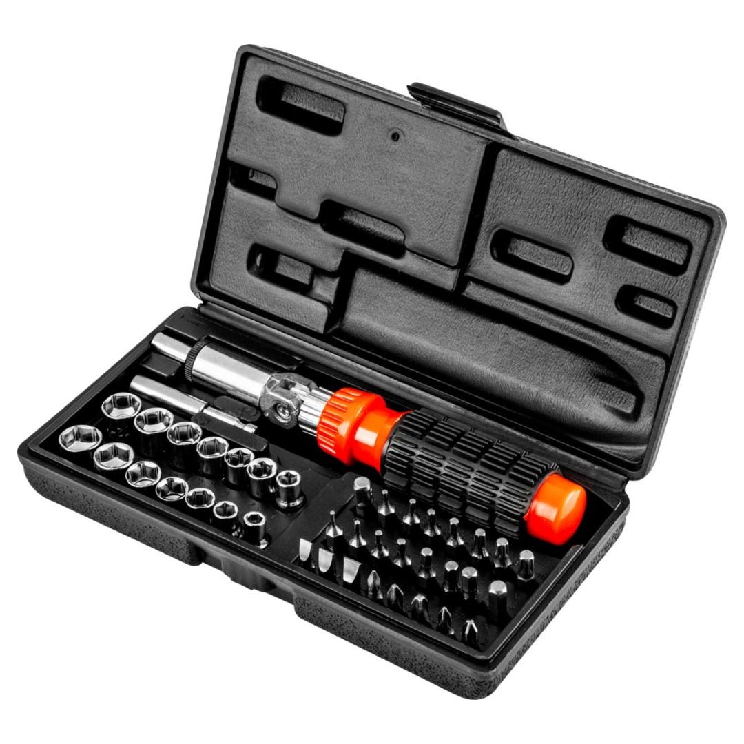 Toptools Schraubendreherbits Und -Nüsse Mit Halter, 40Er-Set