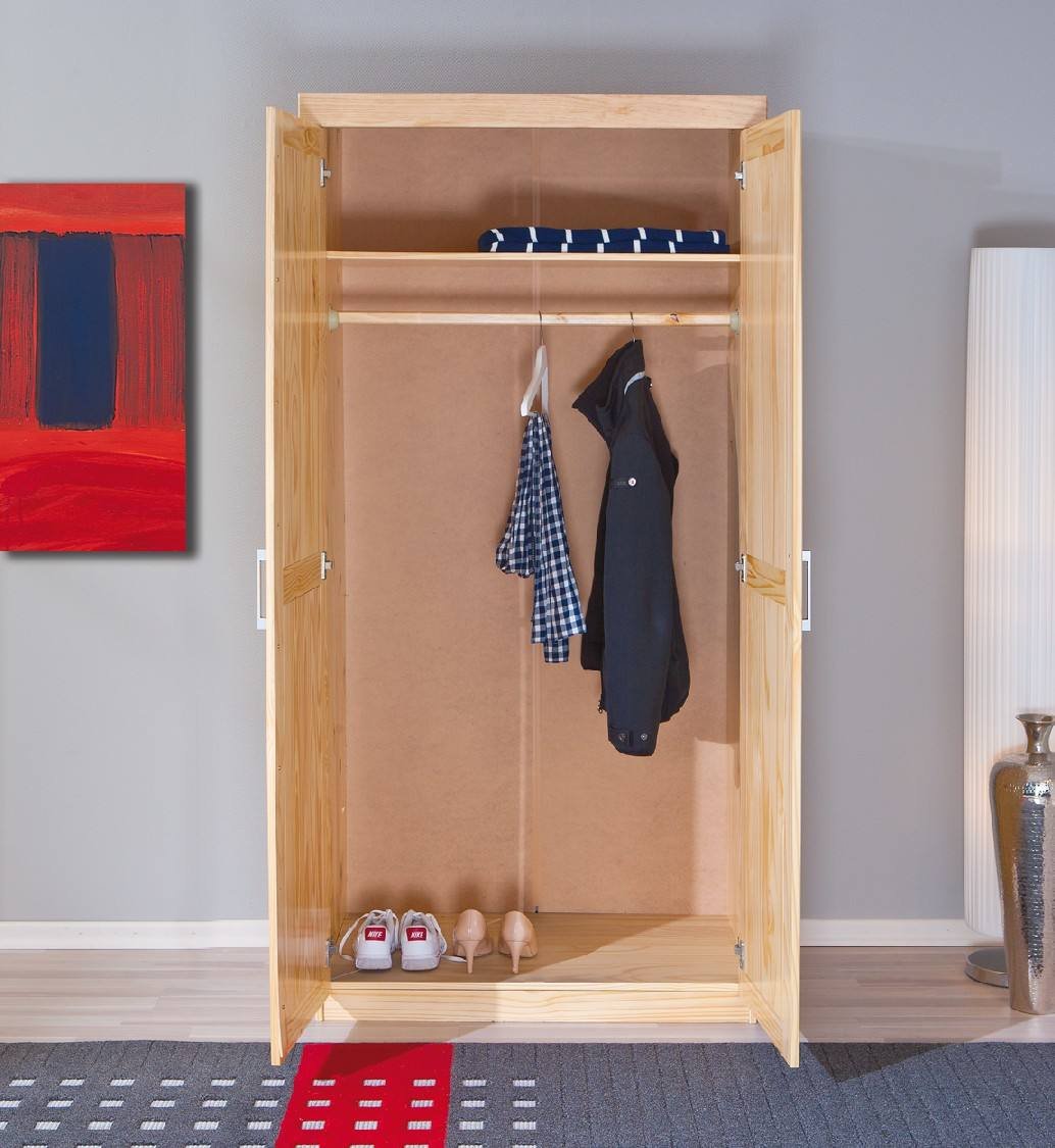 Mehrzweckschrank Kleiderschrank 2 Türen - Eiche Braun 95x190h Cm