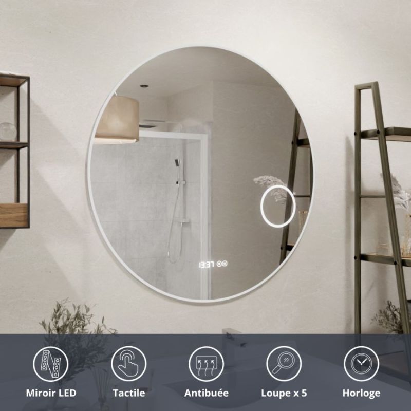 Cuisibane - Miroir Lumineux Rond Rondinara Ø 60cm - Antibuée