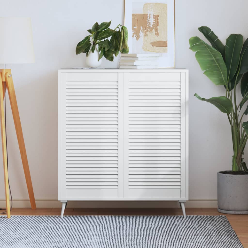 Vidaxl - Portes D'Armoire À Persiennes 2pcs Blanc 99,3x49,4cm Pin Massif