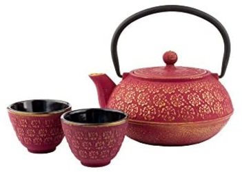 Bredemeijer rotes asiatisches gusseisernes Teekannen Set 0.6 Liter mit 2 Tassen - Image 6