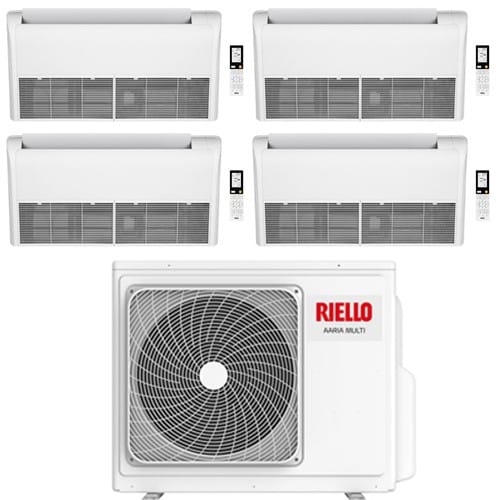 Climatizzatore Condizionatore Riello Pavimento/soffitto Quadri Split Inverter R32 12000 + 12000 + 12000 + 12000 Btu Con U.e Aaria Multi 590 Pi Classe A++/a+