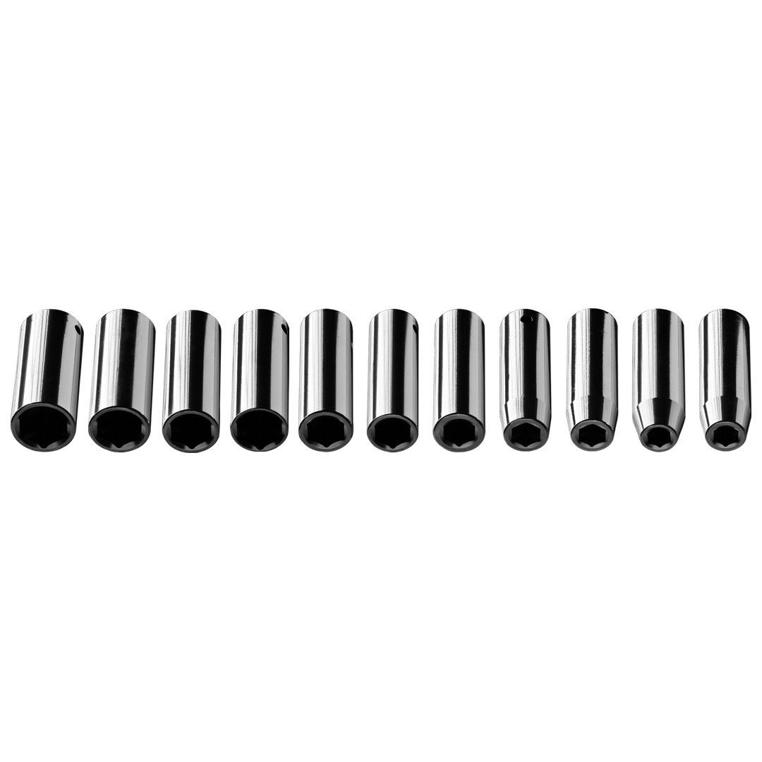 Neo Tools Schwarz 11 Tlg. Stecknuss Set Lang, 1/2", 10-24Mm Crv