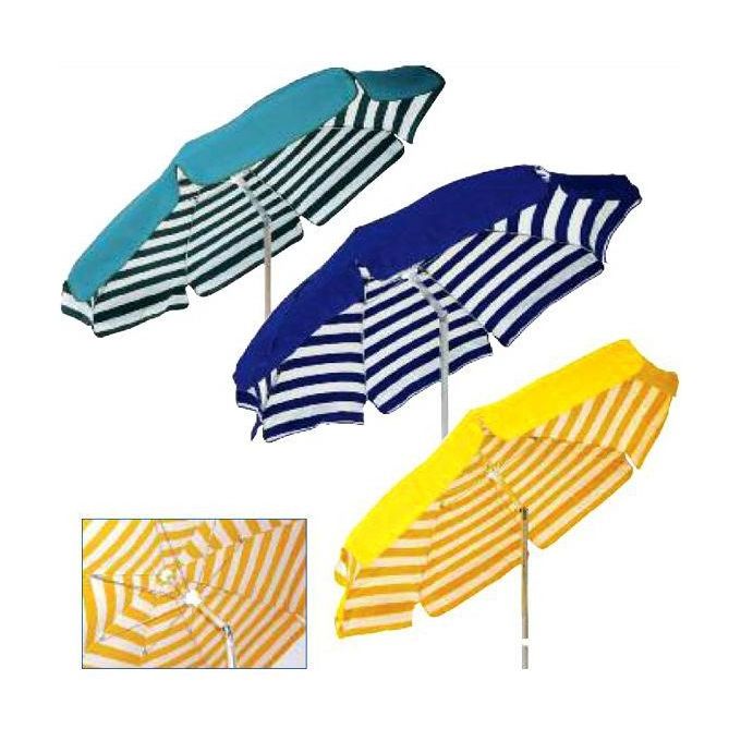 Parasol Droit En Acier Coton Duplex 215cm – Couleur Bleu – 8 Baleines