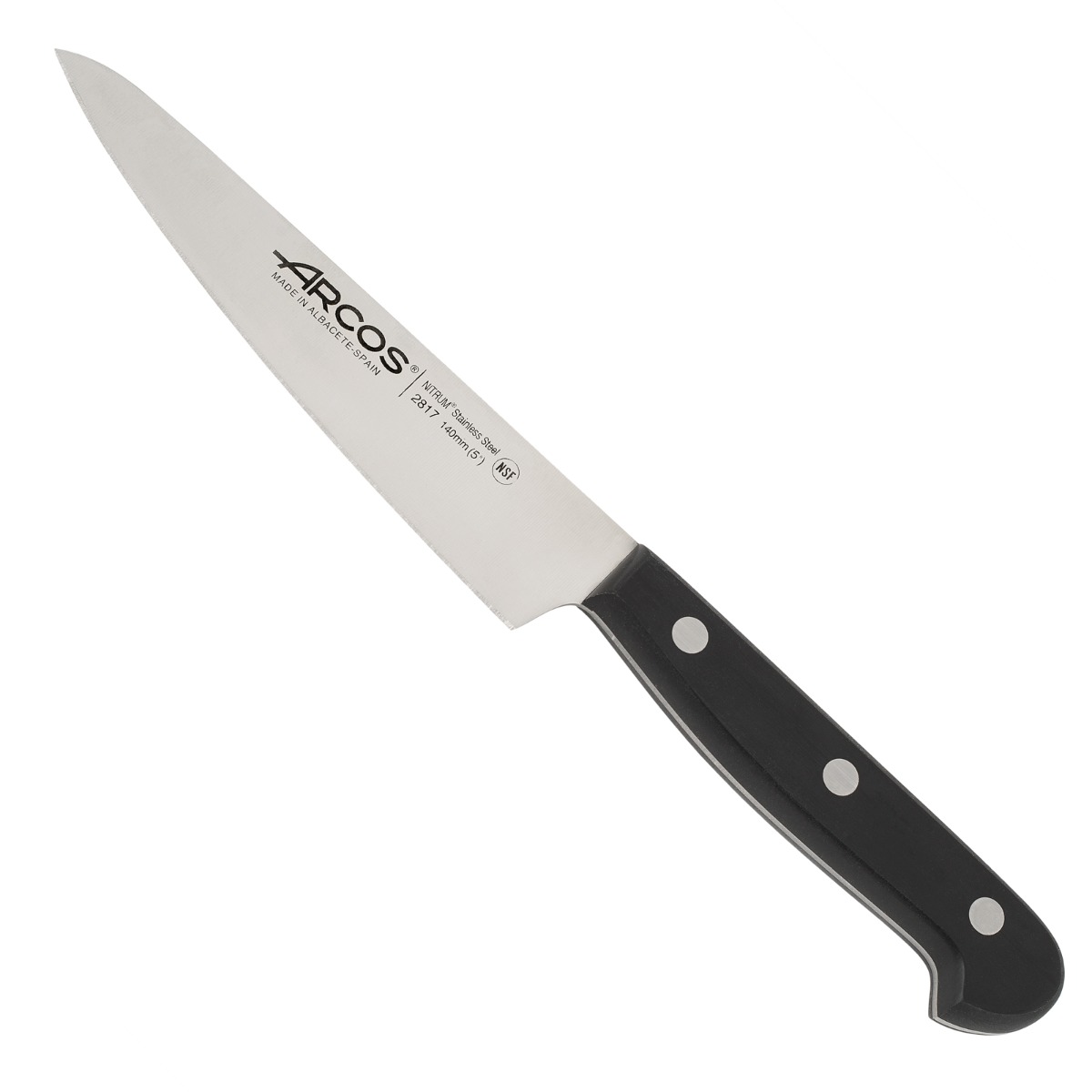 Arcos Schwarz Käsemesser Universal 281704 Aus Nitrumstahl, Mit Mango Aus Polyoxymethylen Und 14 Cm Klinge Im Karton.
