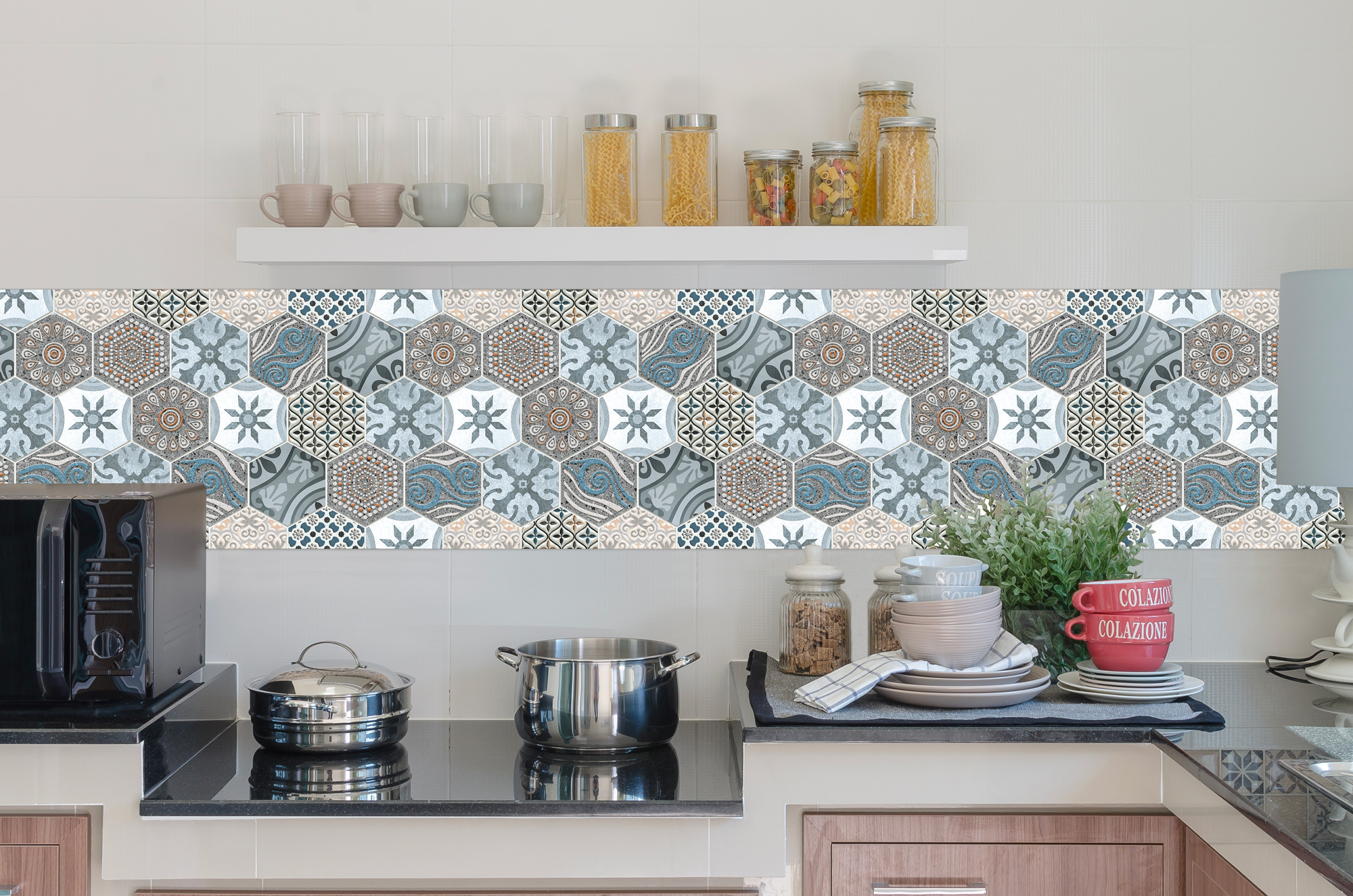 Il Gruppone - Paraschizzi Cucina Da Parete Pannello Adesivo Prodotto Italiano Con Inchiostro Atossico, Ignifugo E Resistente All'acqua Paraschizzo Paraspruzzo Per Arredamento Paraschizzibarcellona - 50x140cm