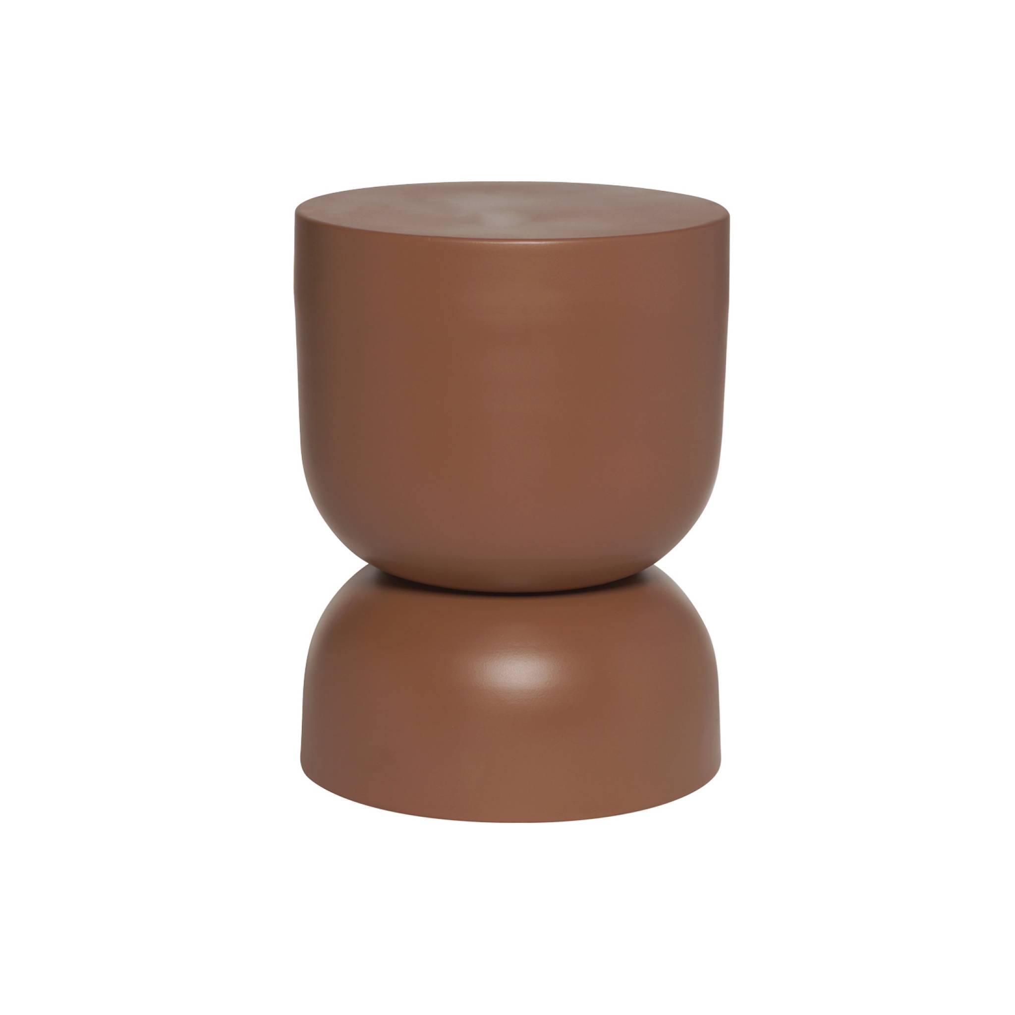 Sweeek - Side Table, End Table, Metal Bedside Table Ø32 X H42cm, Madi, Terracotta, 32x32x42 Cm