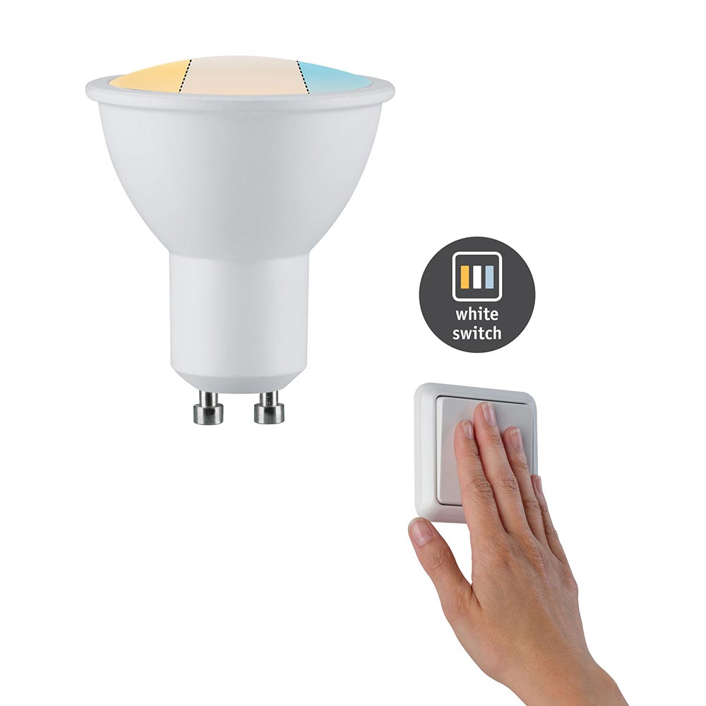 Paulmann LED Reflektor GU10 White switch 5,9W 2700K | Farbwechsel zwischen 2700K und 6500K, 470lm, Eye friendly, kompatibel mit Choose! Spot-Sets - Bild 3