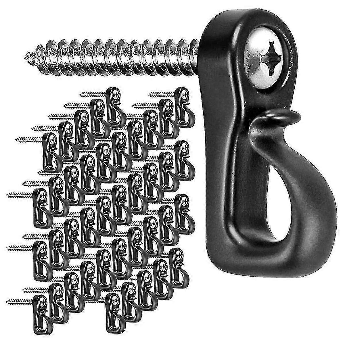 Crochets Q-hanger de suspension avec vis pour guirlandes et décorations extérieures, lot de 40