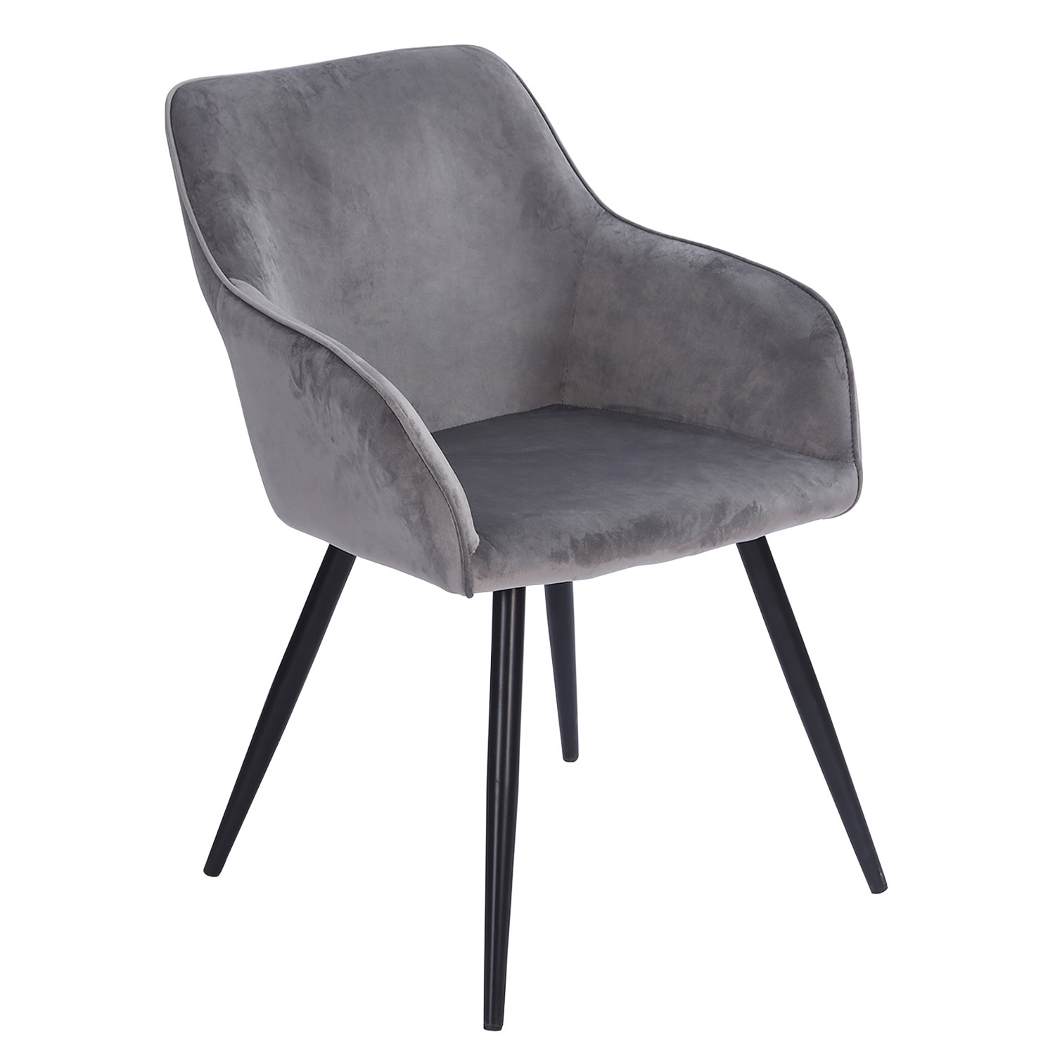 Chaise Vintage Gisele Velours Gris - Happy Garden