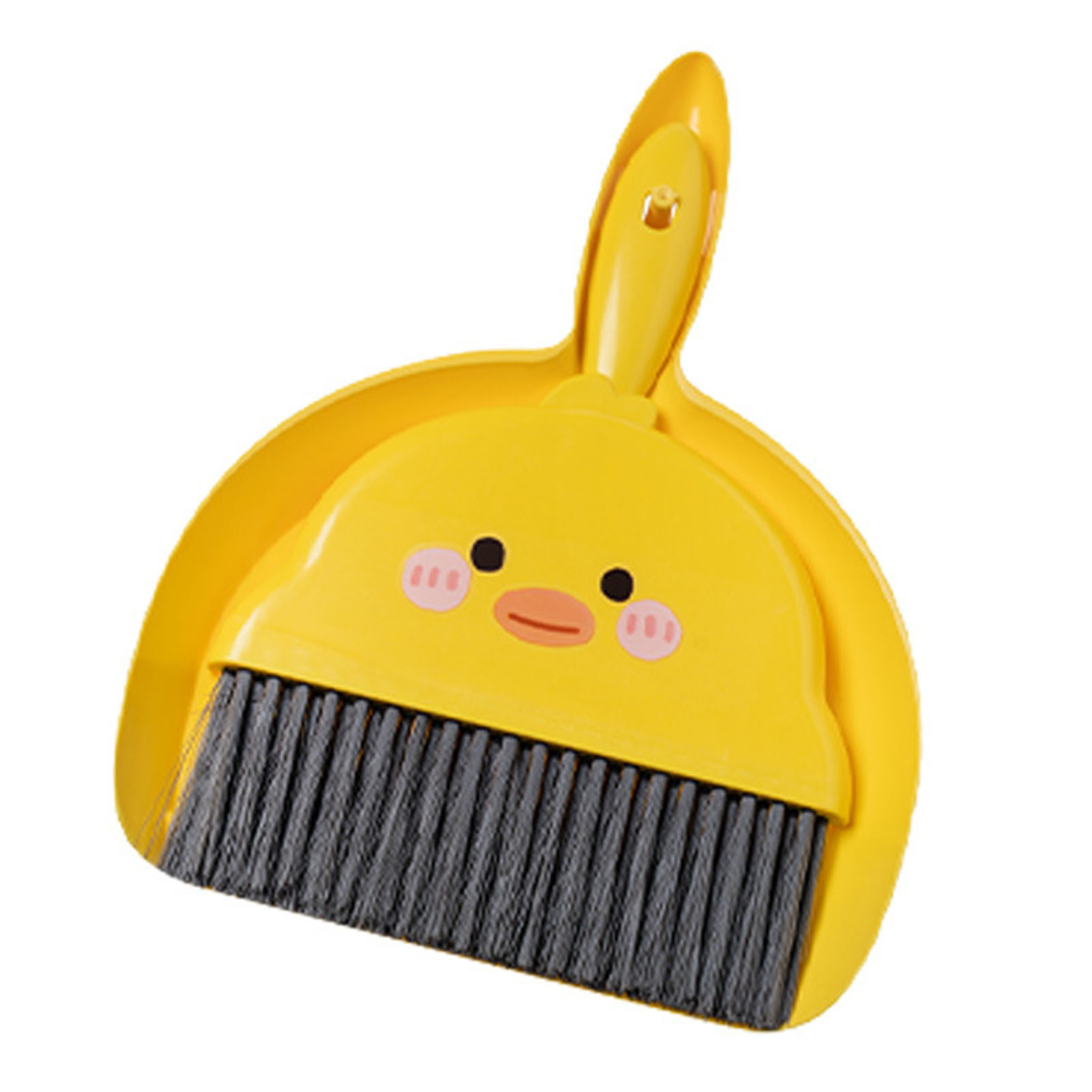 Mini balai et pelle à poussière compact en PP et PET, gris, pour bureau et clavier