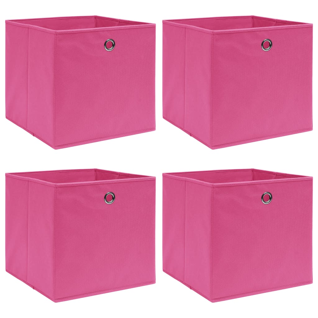 Storage Boxes 4 Pcs Pink 32x32x32 Cm Fabric Vidaxl