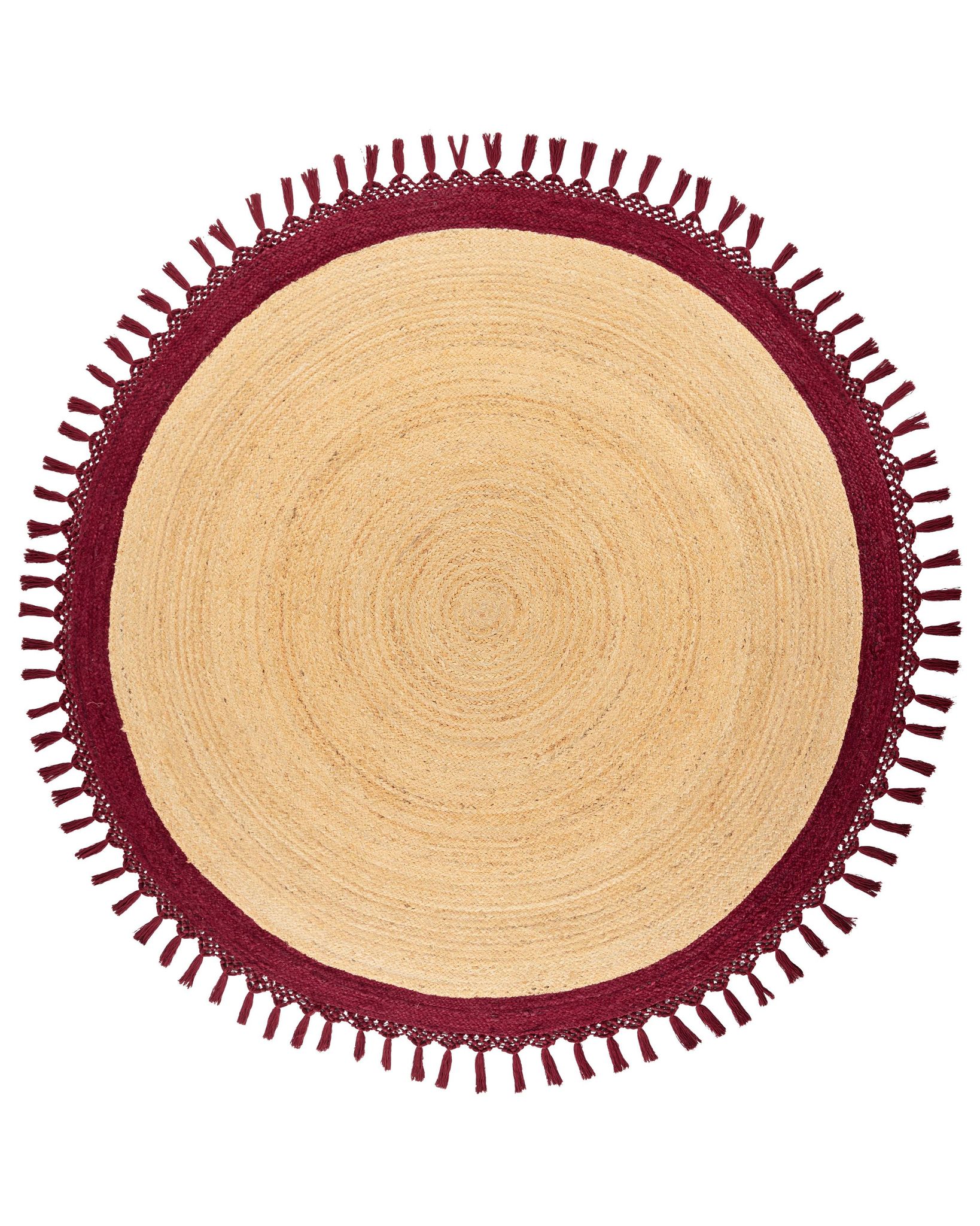 Beliani - Tapis Boho Rustique En Jute Ø 200 Cm Naturel Tressé À La Main