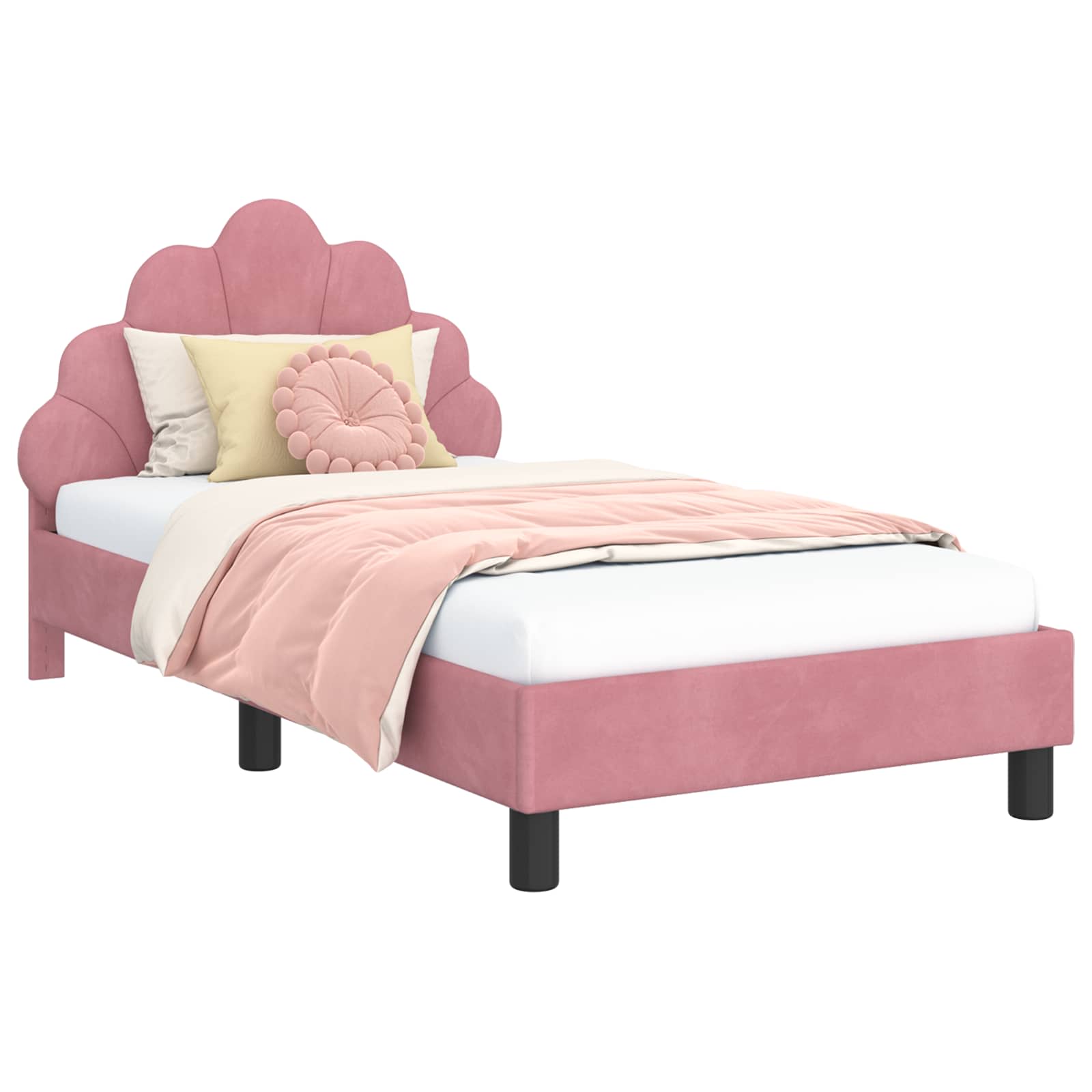 Cadre De Lit Pour Enfants Avec Tête De Lit Rose 80 X 160 Cm Vidaxl