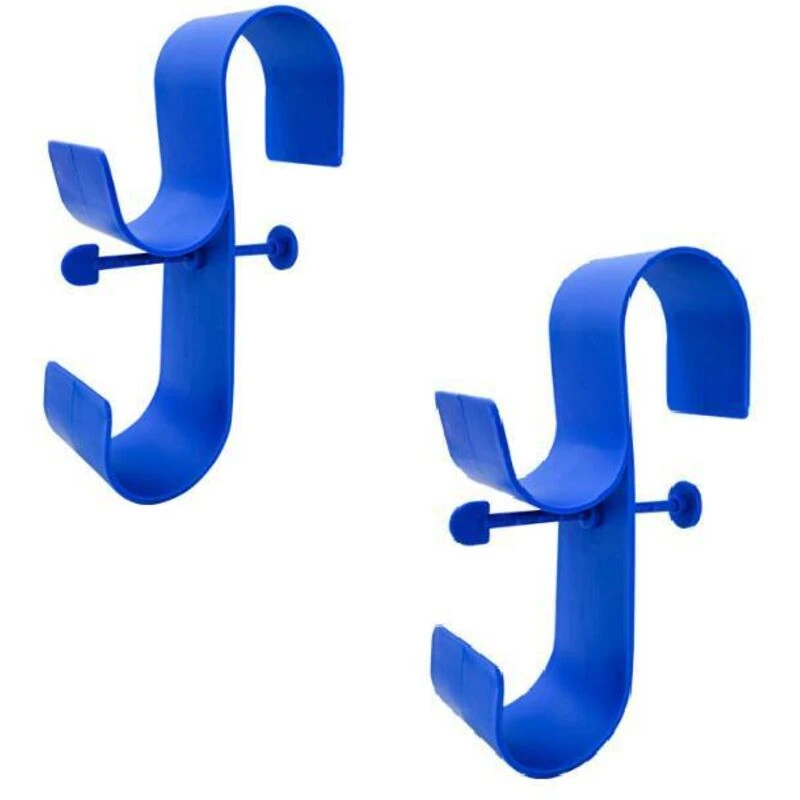 Support de perche de piscine à 2 crochets réglable, pour poteau jusqu'à 7,4 cm, lot de 2