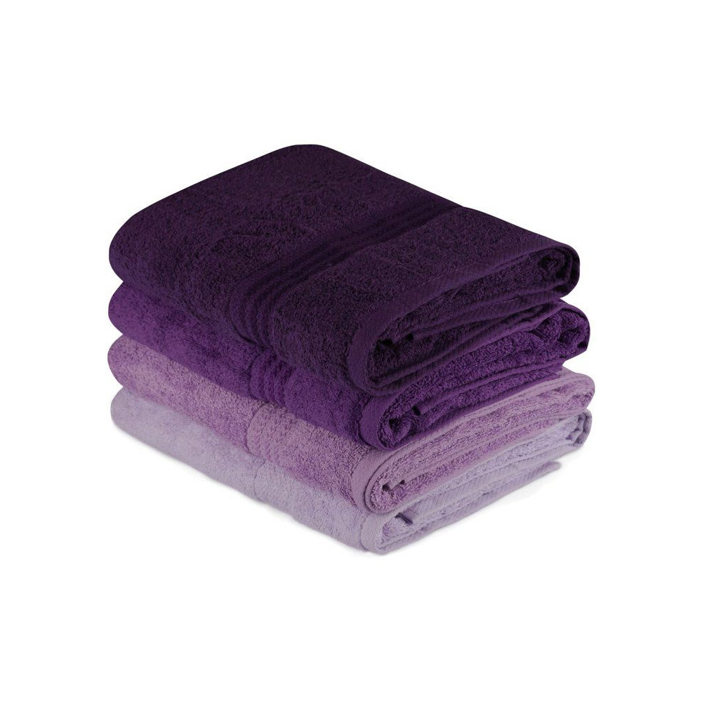 Joom Octopia Ensemble De 4 Serviettes De Bain - 70 X 140 Cm - Violet - Bild 4