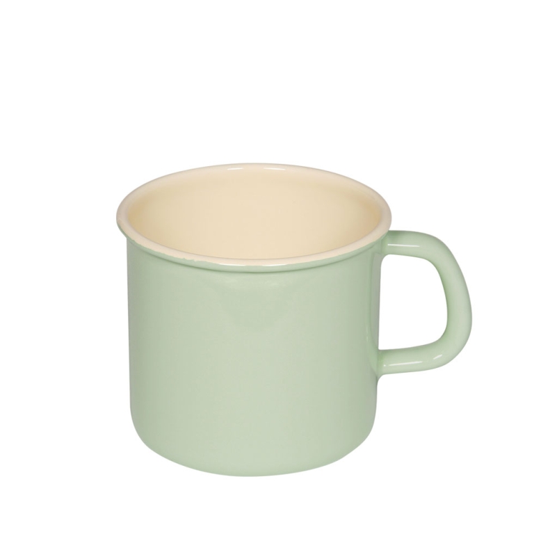 Unbekannt Grün Riess Topf (Becher) Mit Bördel Ø11cm 0,75 Liter Emaille Classic Pastell Nil