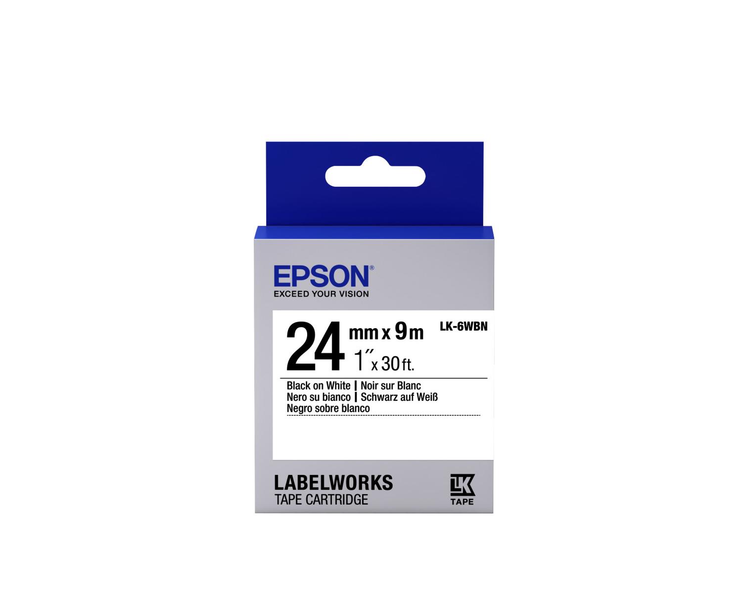 Epson Schwarz Etikettenbänder Für Drucker Lk-6Wbn 24Mm 9M Auf Weiß - Image 4