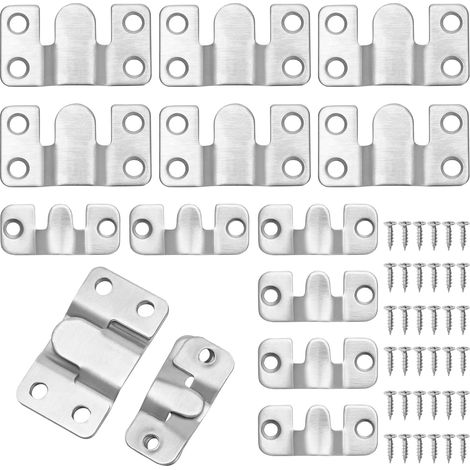 Crochets de suspension emboîtables en acier inoxydable, 6 grands 54 x 30 mm et 6 petits 44 x 19 mm, lot de 12