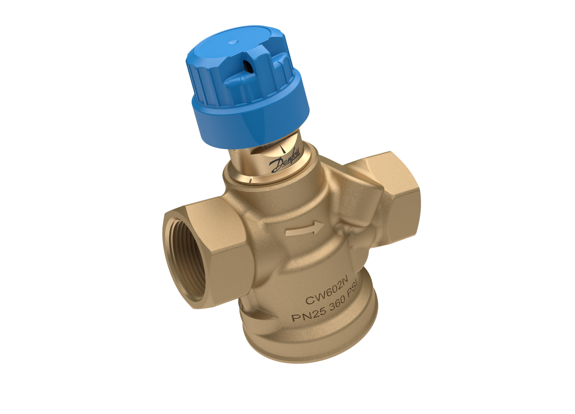 Danfoss Bronze Druckunabhängiges Regelventil Abqm 4.0 Dn 15, 60-600 L/H, Ohne Prüfnippel 1/2" Ig