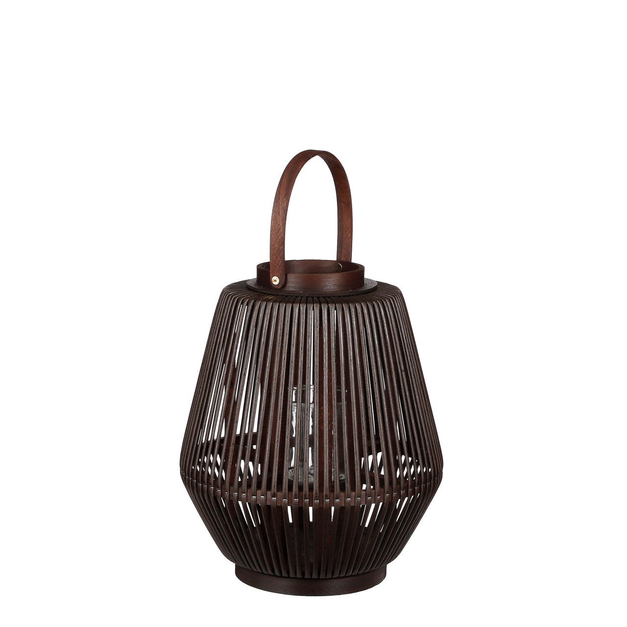 Mica Decorations Braun Windlicht, Havard Windlicht - H37 X Ø31 Cm - Recyceltes Polyester - Dunkel - Image 3