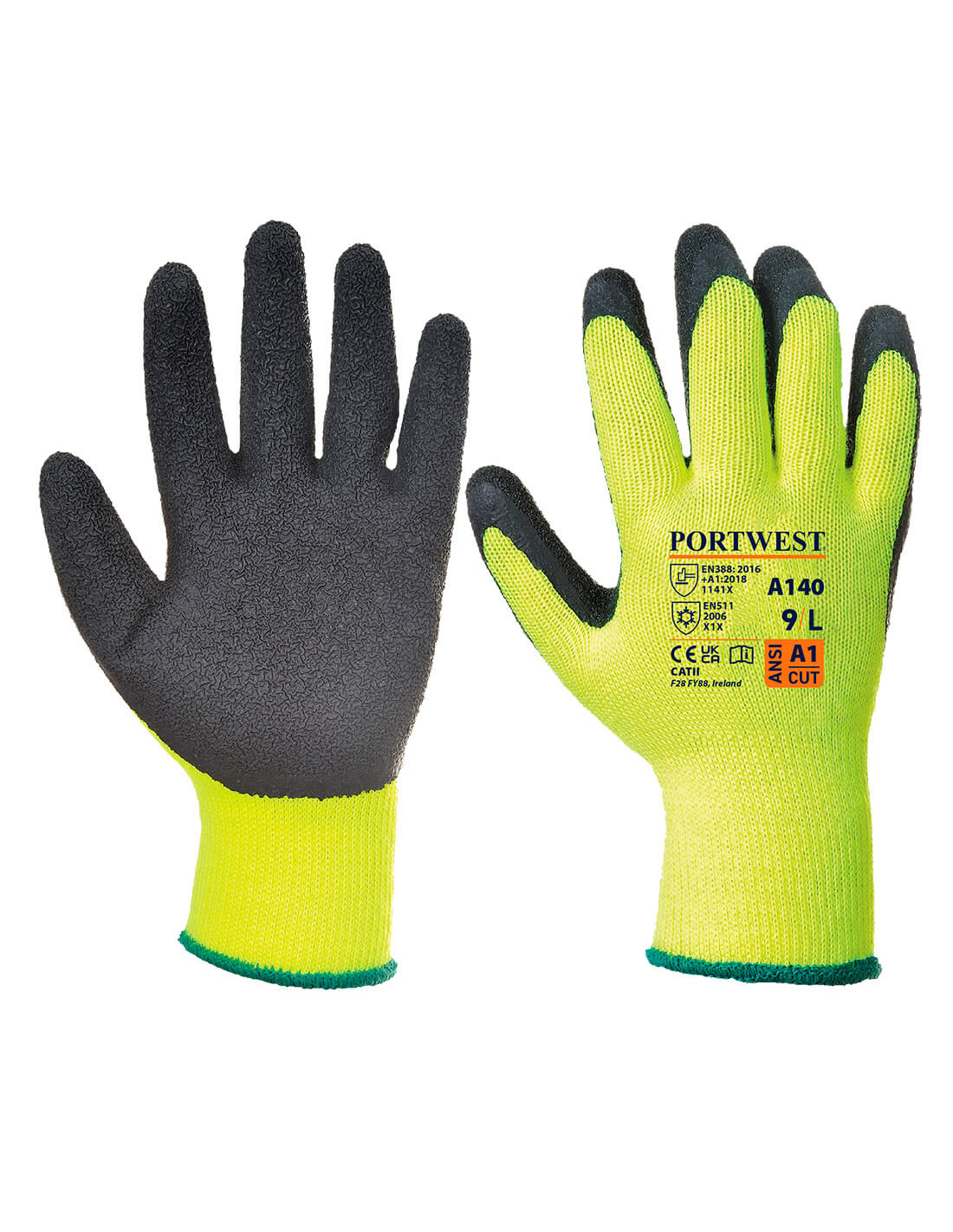 Portwest Schwarz Gant Thermique Enduit Latex Couleur : Noir Taille L - Bild 3