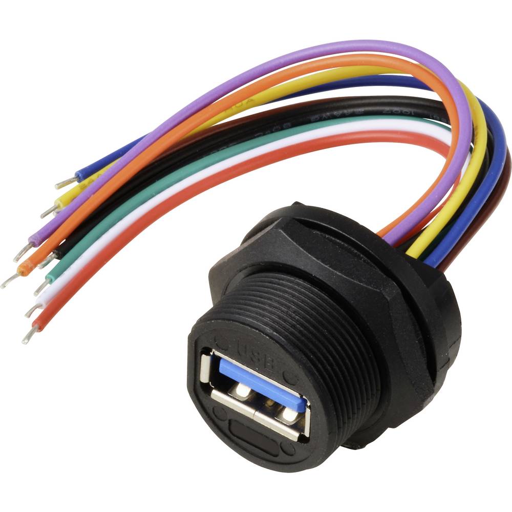 TRU COMPONENTS TC-13543580 USB 3.0 Back Mount Receptacle 0.1m Wate...