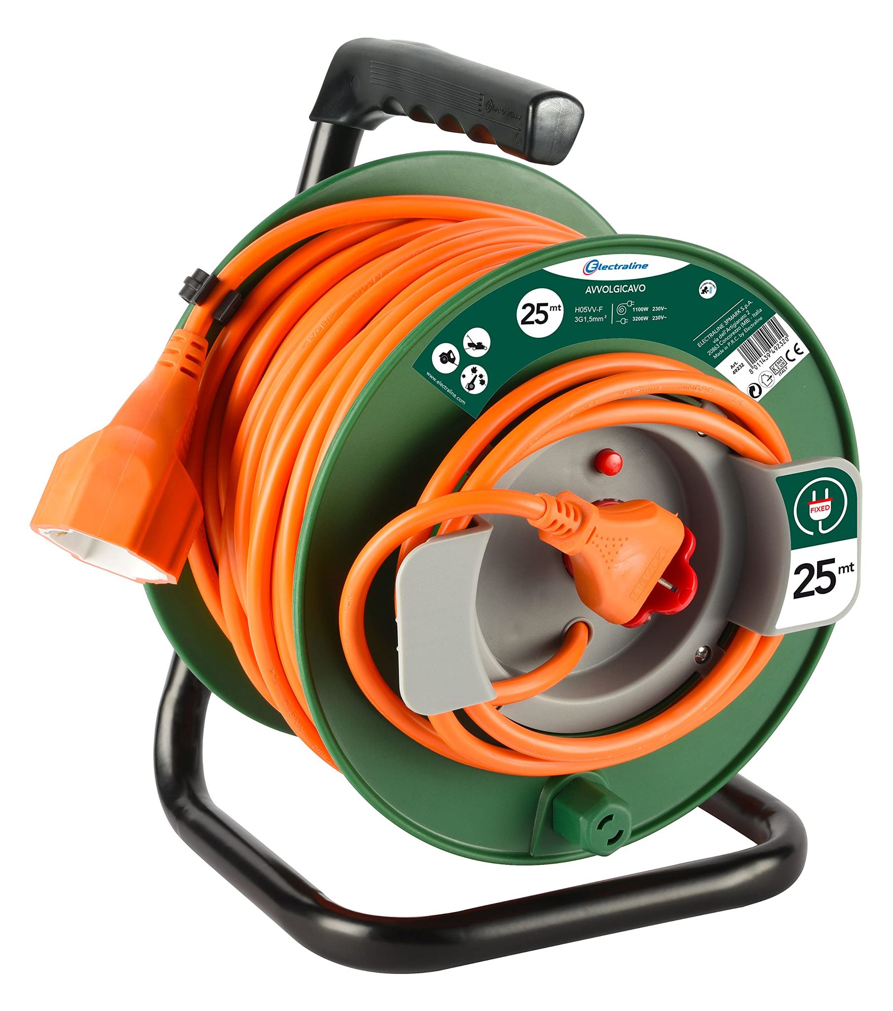 49232 Avvolgicavo Con Presa Universale Adatta Per Elettrodomestici ...