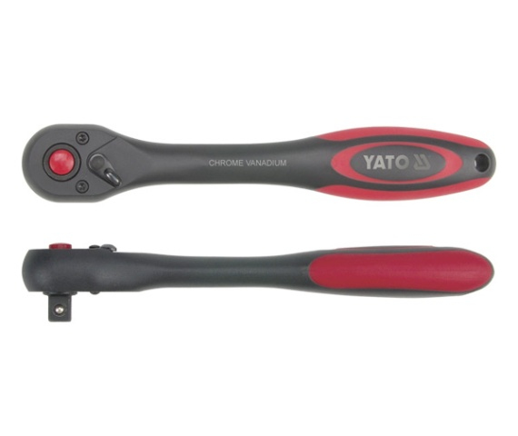 Yato Ratschenschlüssel 1/4" Gerade Beschichtet - Schwarz Yt-0290