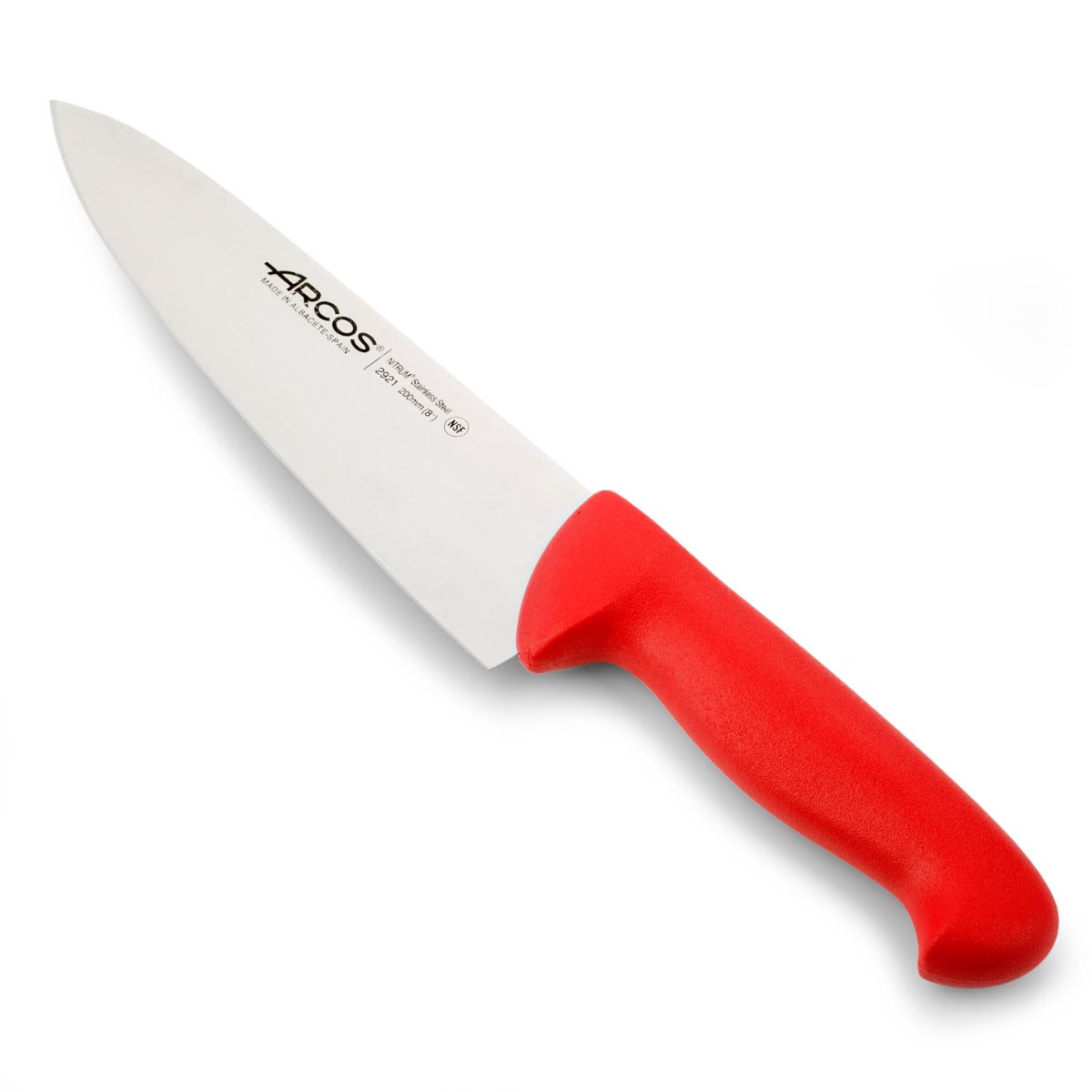 Arcos Rot Kochmesser Farbe - Prof 292122 Edelstahl Nitrum Und Mango Ergonomische E Polypropylenklinge Und 20 Cm Klinge, Vitrine