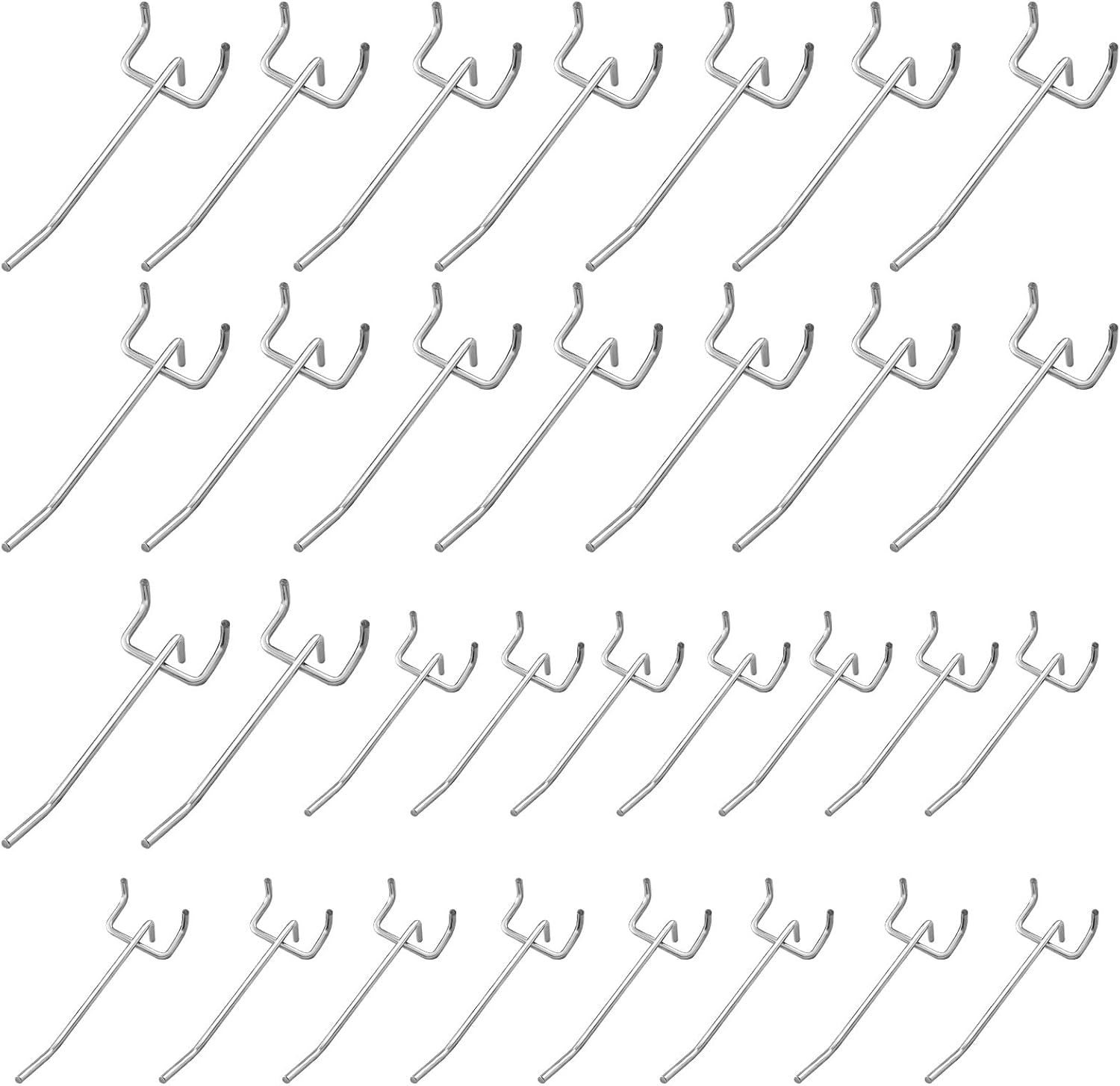 Crochets pour panneau perforé en acier inoxydable, 5 et 10 cm, lot de 30