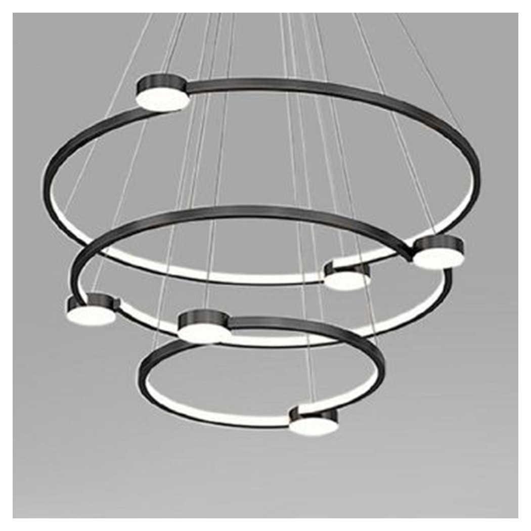 Trade Shop - Led 96w 3 Cerks Mit Telecomando Design Modern Nero 71156 -