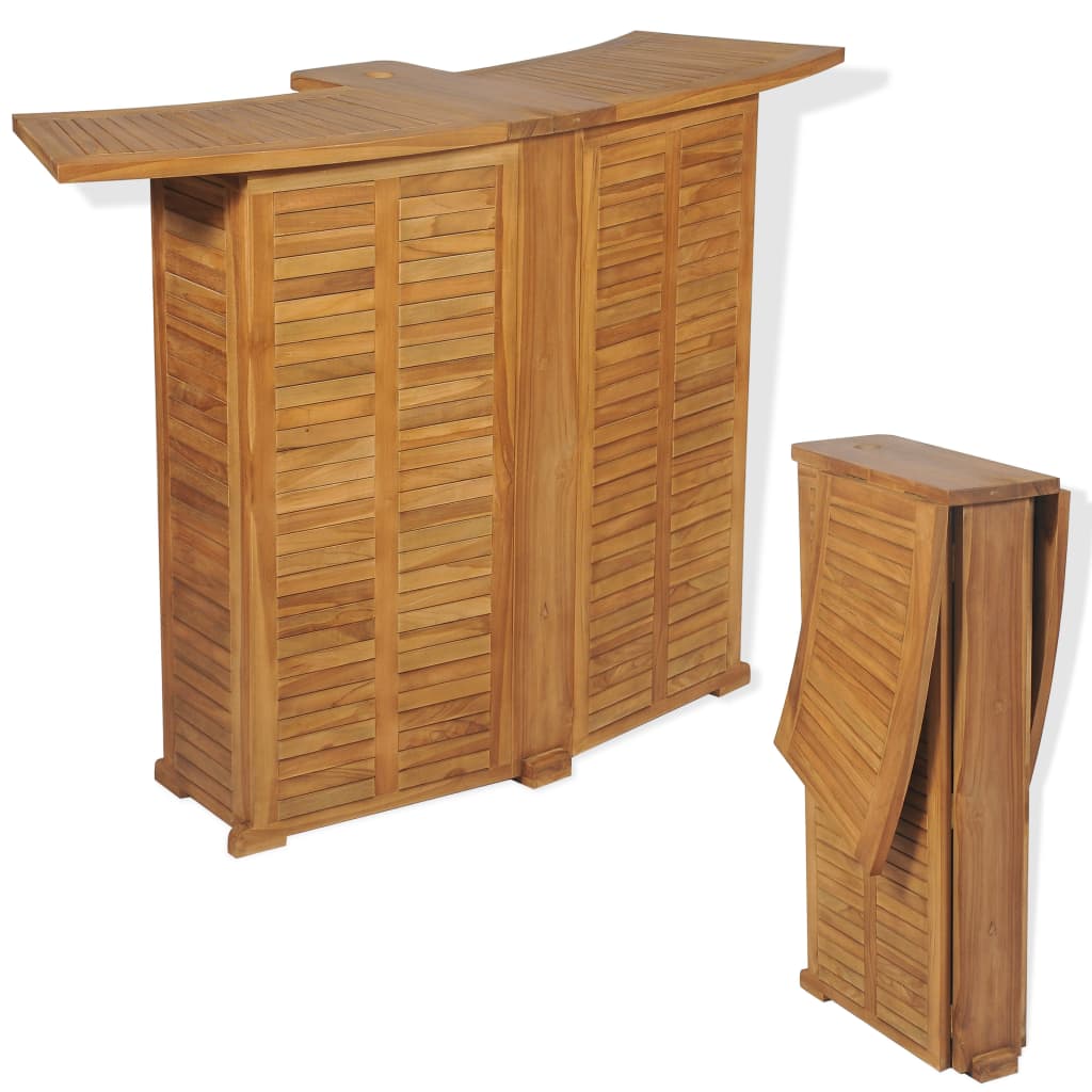 Table Pliable De Bar 155x53x105 Cm Bois De Teck Solide