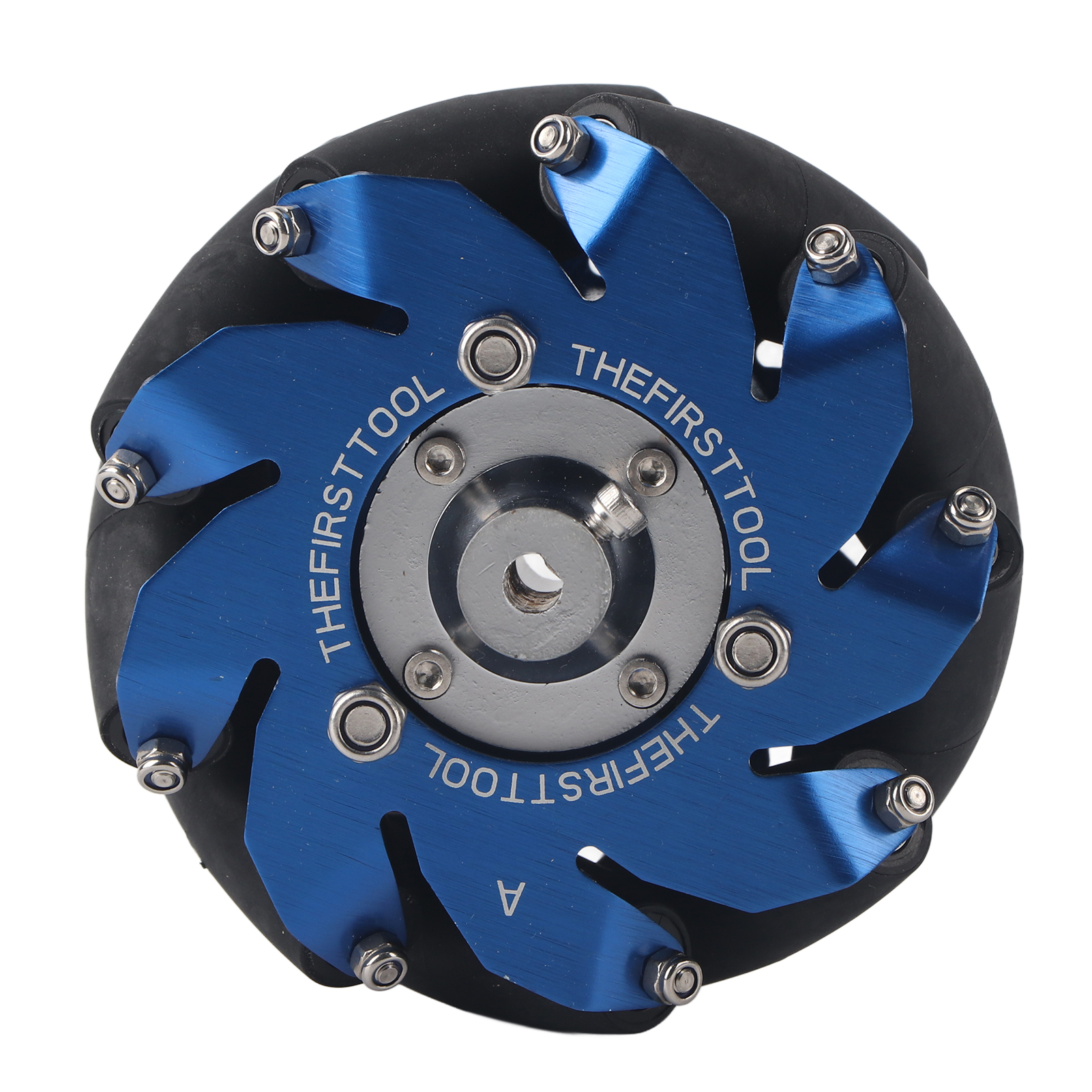 Roue mécanum droite 100 mm en aluminium à rouleaux TPU, charge 30 kg par roue, lot de 4