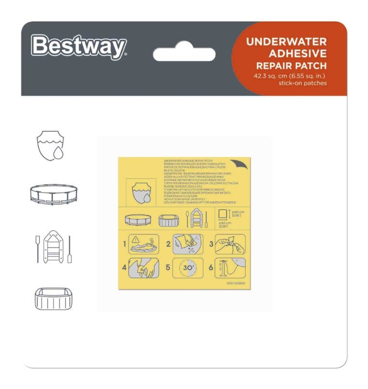 Bestway Mehrfarbig Wasserdichte Reparaturflicken, 10 Stück.