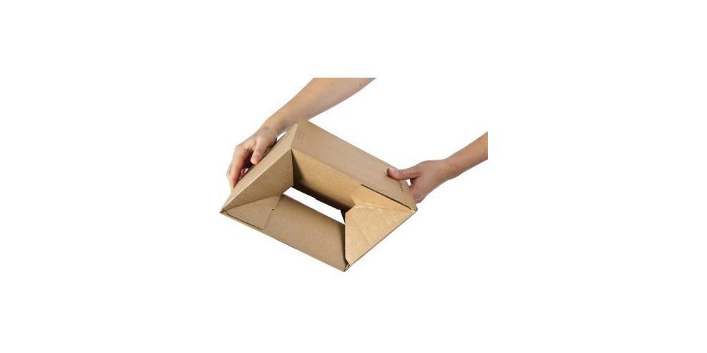 ColomPac Eurobox S Faltkarton - Z-Faltung, Selbstklebeverschluss, Aufreißfaden, 150x100x150 mm, Braun, 20 Stück - Image 5
