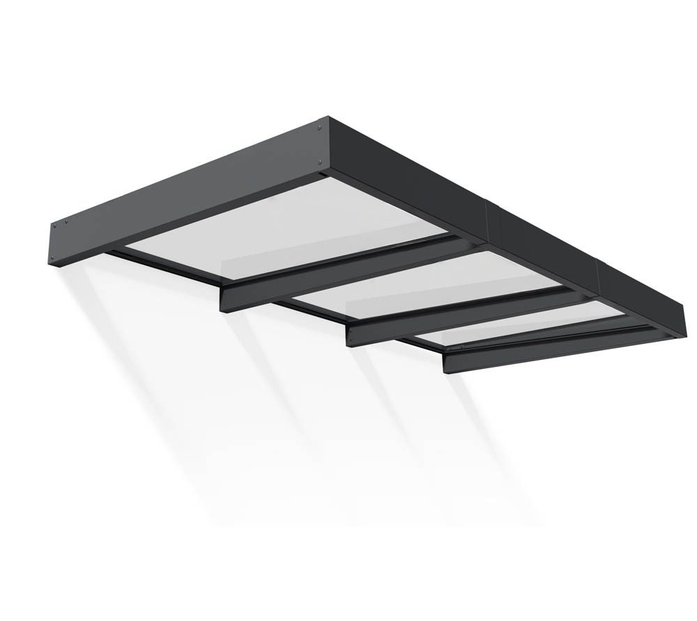 Palram-canopia - Metall Vordach Sophia Clear Xl 2814 Anthrazit 140x286x17 Cm