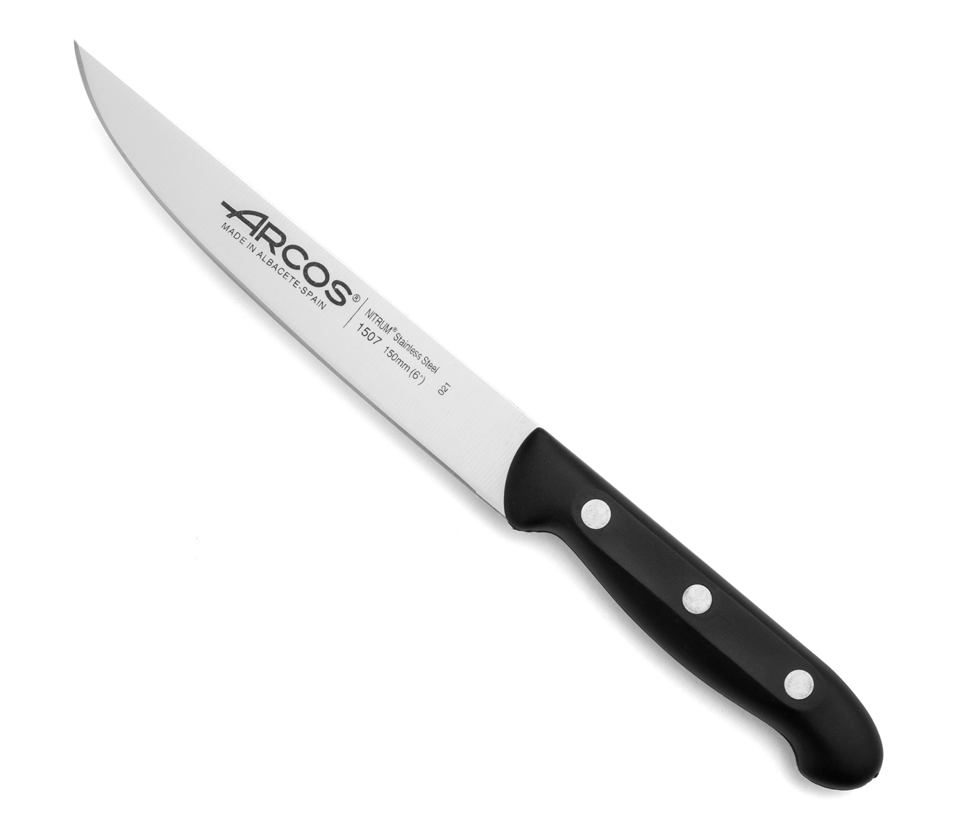 Arcos Schwarz Küchenmesser Aus Edelstahl 15 Cm - Professionelles Küchenmesser Zum Schälen Von Obst Und Gemüse, Ergonomischer Griff Aus Polyoxymethylen - Serie Maitre - Bild 3