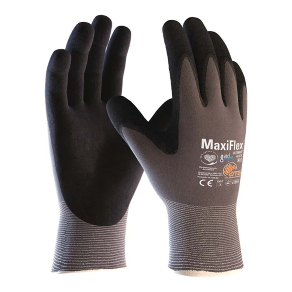 Fp - Atg Maxiflex Ultimate Nylon-Strickhandschuh Grau/Schwarz 2455 Größe 7 - Bild 4