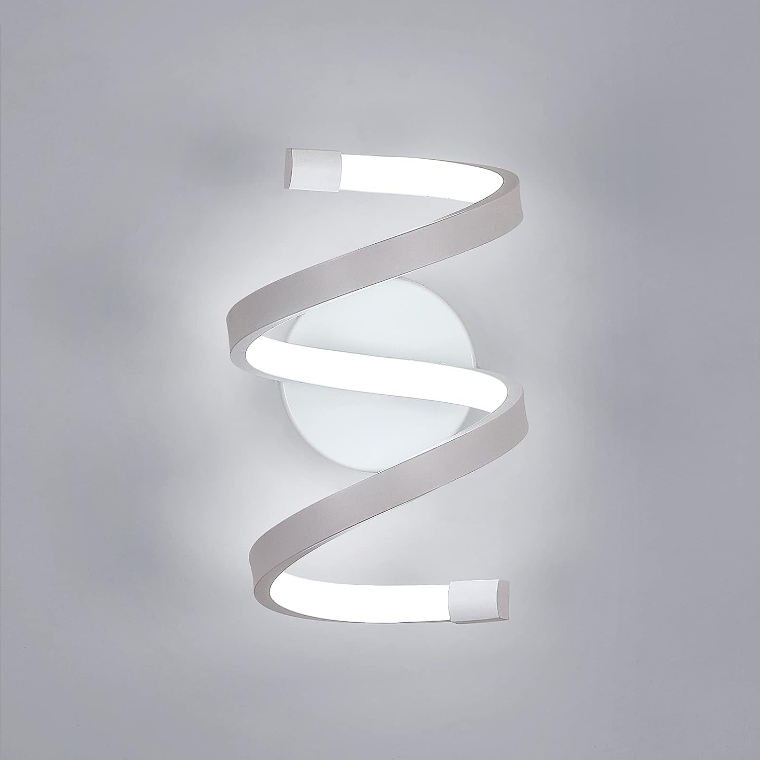 Goeco - Applique Murale Led Interieur, Lampe Murale 18w Spirale Blanche, Luminaire Mural Moderne Pour Chambre Couloir Bureau Lumière 6500k Blanc Froid
